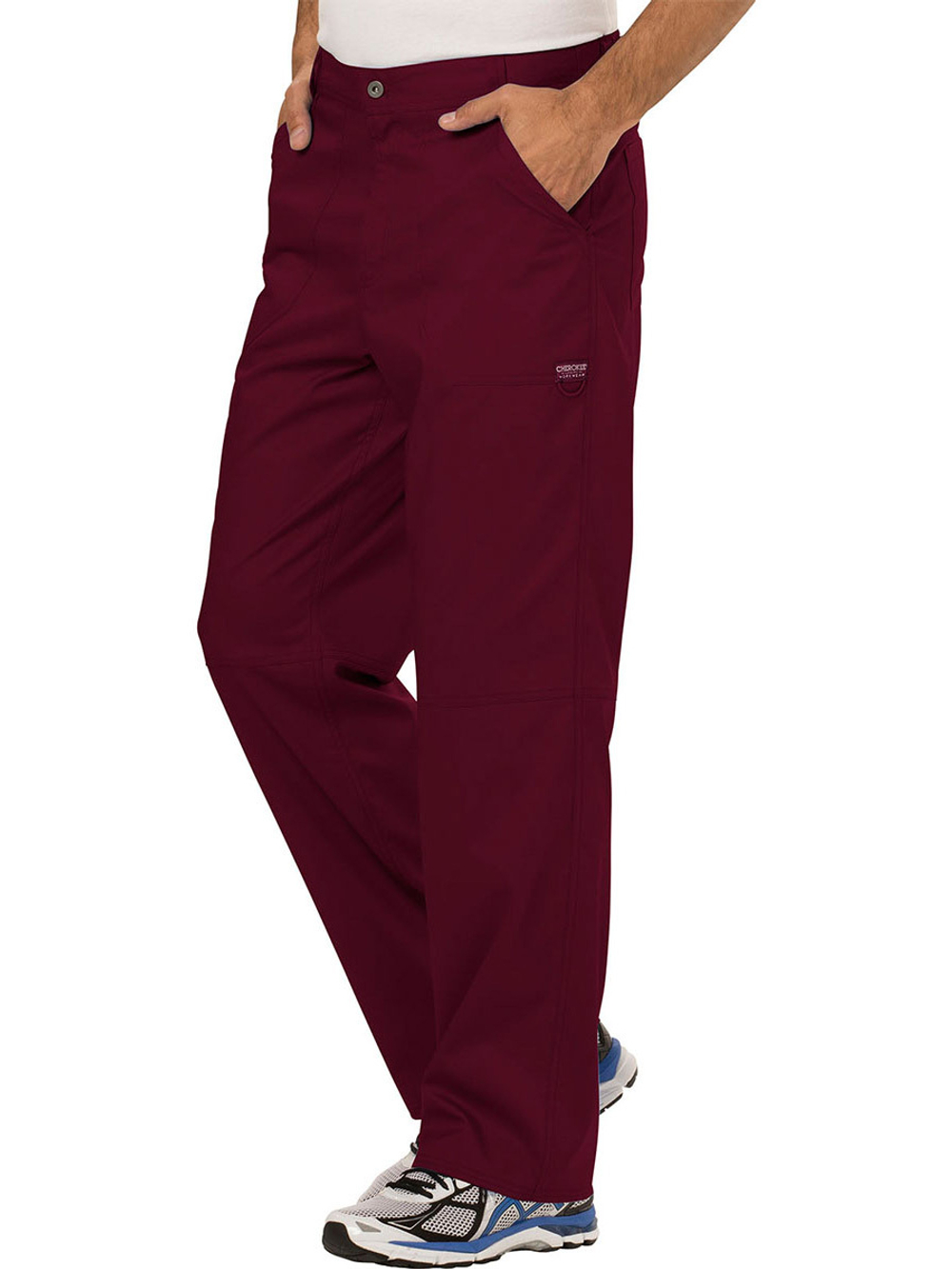 Брюки медицинские мужские Cherokee WW140 на молнии, винный, M