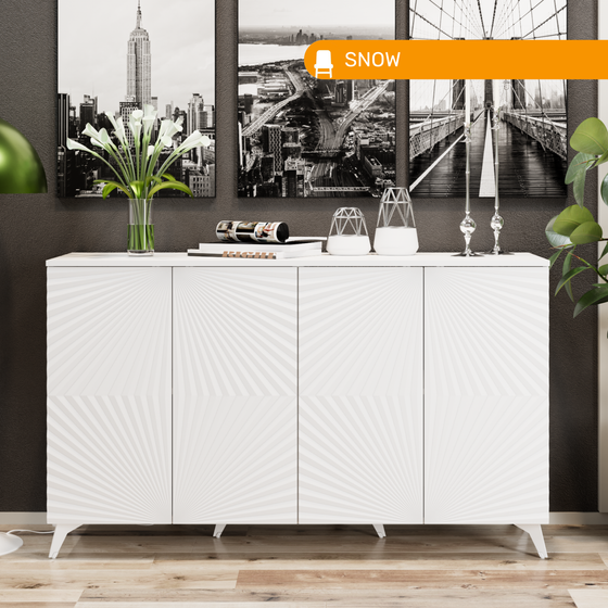 Комод SNOW, цвет белоснежный софт / белый