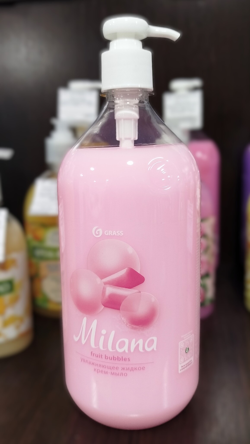 Крем-мыло жидкое увлажняющее MILANA Frut Bubbles 1л 125312