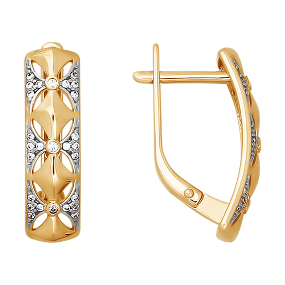 Серьги из золота с фианитами Au 585 (026392)