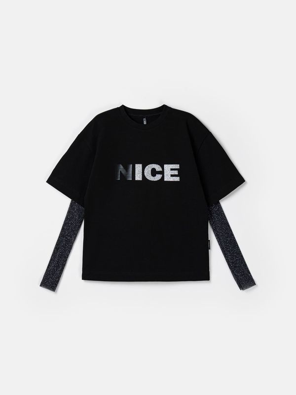 Футболка с митенками 