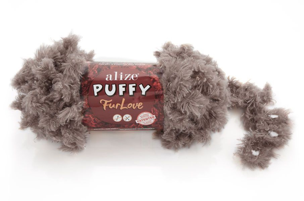 Пуффи Фурлав (Puffy Furlove) пряжа Alize 100% полиэстер 5х100г/6,3м (530 бежевый)