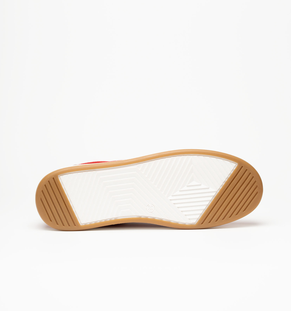 Кеды женские натуральная кожа, красные