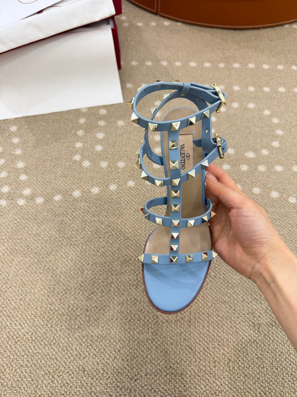 Valentino Rockstud Sandal 9 cm