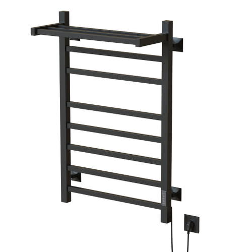 Полотенцесушитель MIXLINE FORTUNE  80х50 (таймер, 560 Вт, 7 перекладин + ПОЛКА) электрический ГРАФИТ