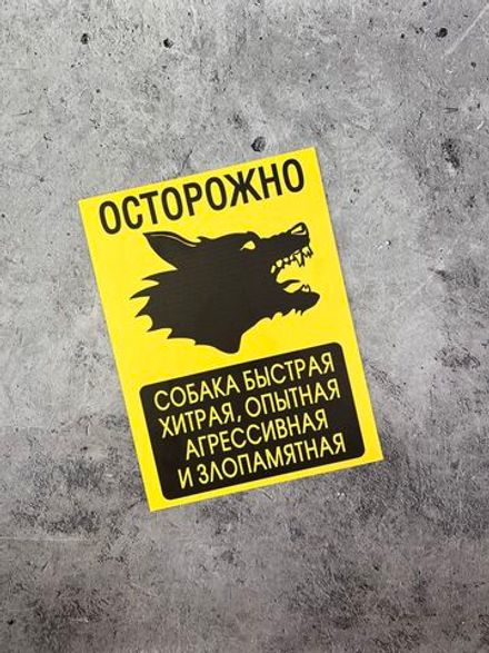 Табличка на дом Осторожно злая собака