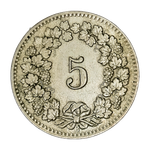 Switzerland, 5 Rappen, 1912 – Libertas Series, VF