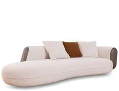 Диван полукруглый Suspense, 268 см, белое букле