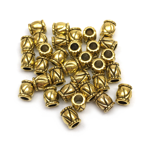 Бусины "Барабан" 6х4 мм (20 шт), под золото