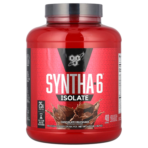 BSN, Syntha-6 Isolate, протеиновая смесь для приготовления напитка, шоколадный молочный коктейль, 1,82 кг (4,02 фунта)
