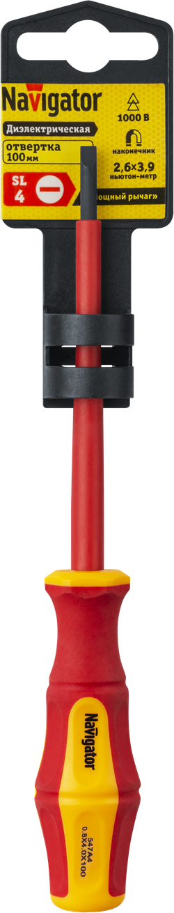 Отвёртка Navigator 93 428 NHT-Otd03-SL4-100 (диэлектрическая)