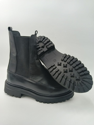 Ознакомительный образец! Женские полусапоги на байке с эластичными вставками