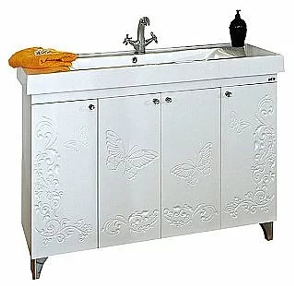 Тумба с раковиной Misty Вирджиния (Бабочка) - 105 П-Вир01105-252Пр венге/белый