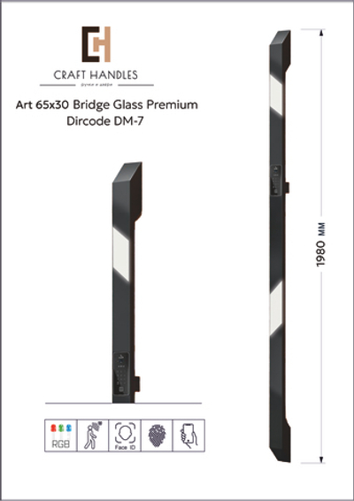Арт. 65х30 Glass Premium Dircode DM-7 Биометрический замок с Face ID и видеозвонком, RAL 9005, 65x30 мм, L-1980 мм, 12В 5А 1шт