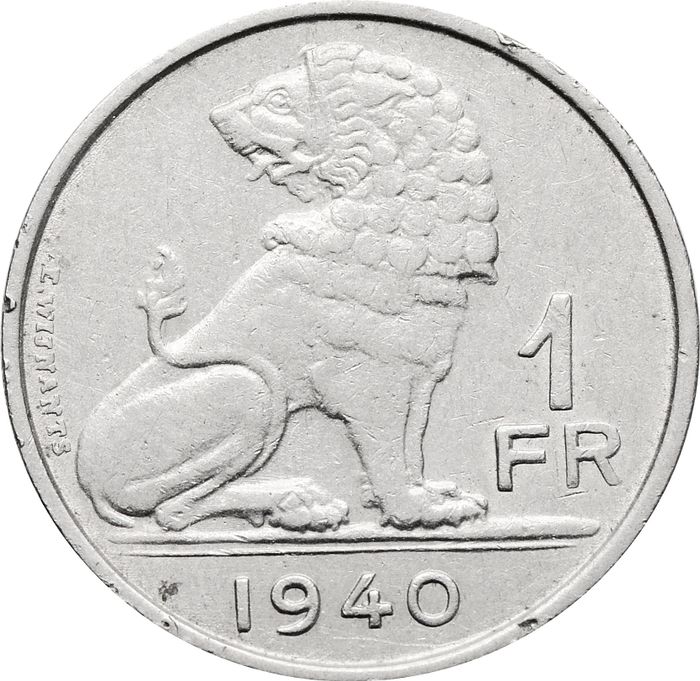 1 франк 1940 Бельгия (BELGIE-BELGIQUE)