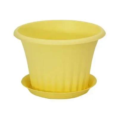 Кашпо КЭРОЛ D180мм 1,5л с подставкой Банановый 0,12,18х0,18м (комплект 15 шт)