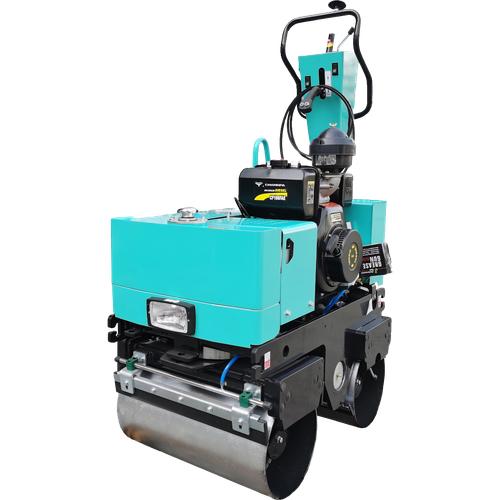 Ручной виброкаток GIKS GVR800D двухвальцовый, дизельный - [800 кг / Changfa 186]