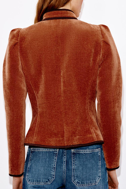 ZARA БЛЕЙЗЕР С КОНТРАСТНЫМИ КАНТАМИ, ЦВЕТ ЖЖЕНОГО АПЕЛЬСИНА