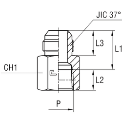 Соединение FS JIC 1.7/8" NPT1.1/2"