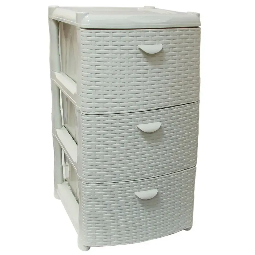 Комод РОТАНГ (3 секции) белый ротанг 0,74,405х0,505м