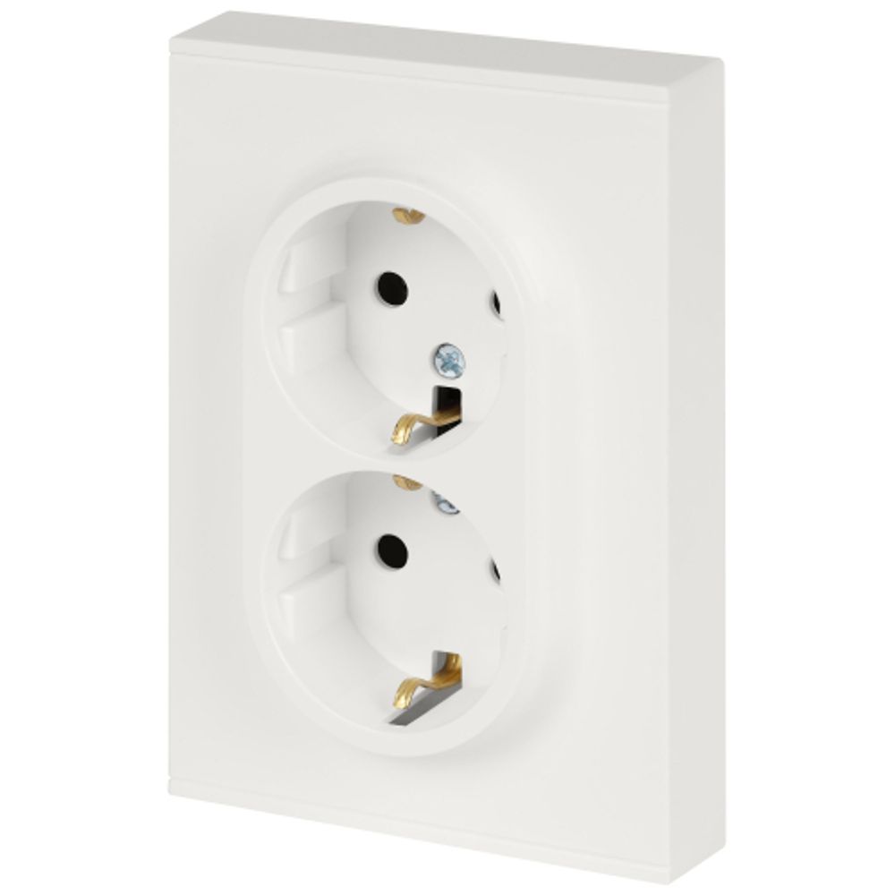 Розетка ЭРА Arktik 16-2104-08 двойная с заземлением 2X2P+E Schuko 16А-250В белый матовый | Эра Arktik