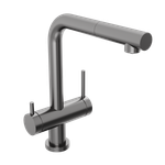 Смеситель для кухни Abelsberg Pura OTF70709GM c вытяжным изливом и возможностью подключения фильтра для воды, цвет космическая сталь, PVD покрытие