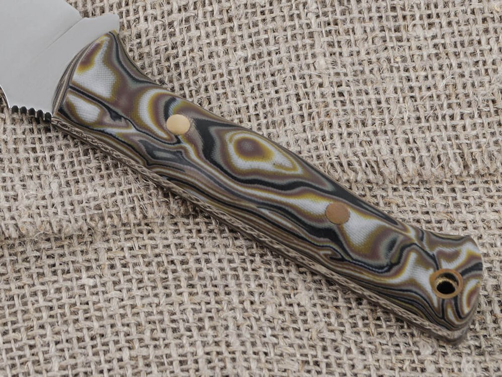 Нож для бушкрафта "Форест", сталь VG-10/Elmax, рукоять микарта (камуфляж)