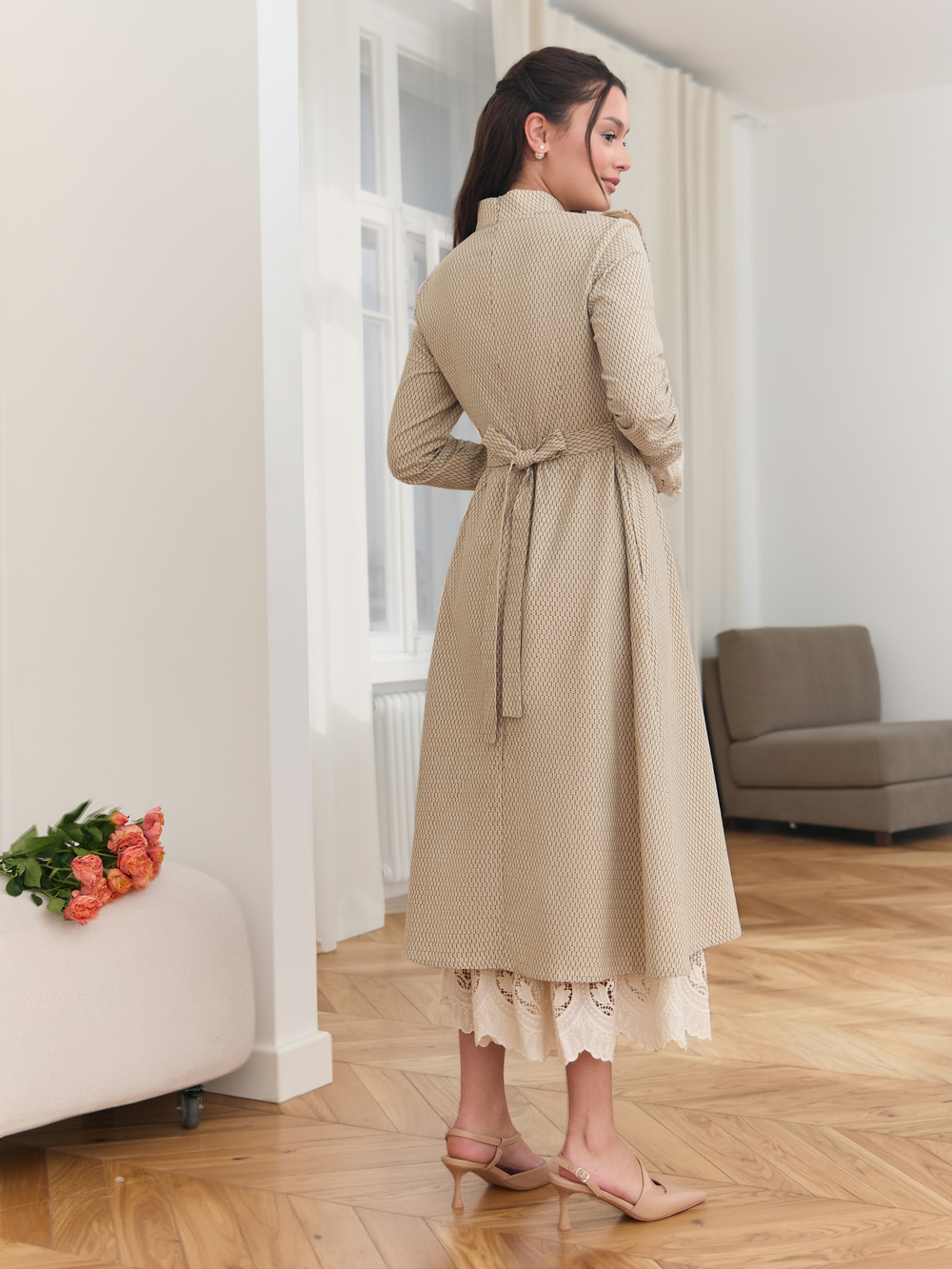 Платье с вшитой манишкой