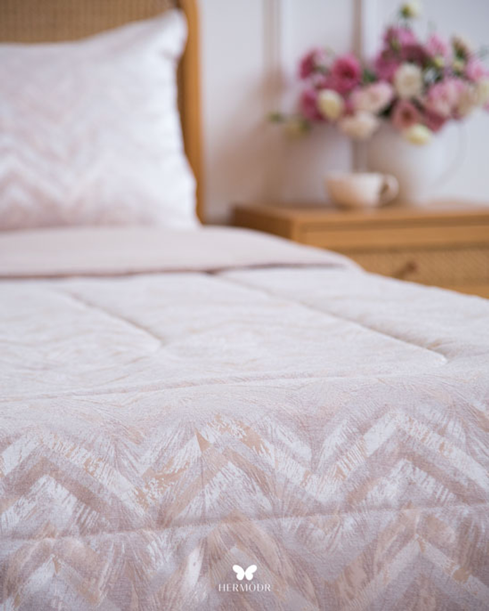 Комплект постельного белья двуспальный Rio Grand Pink Hermodr 7 предметов 130220309 Иран