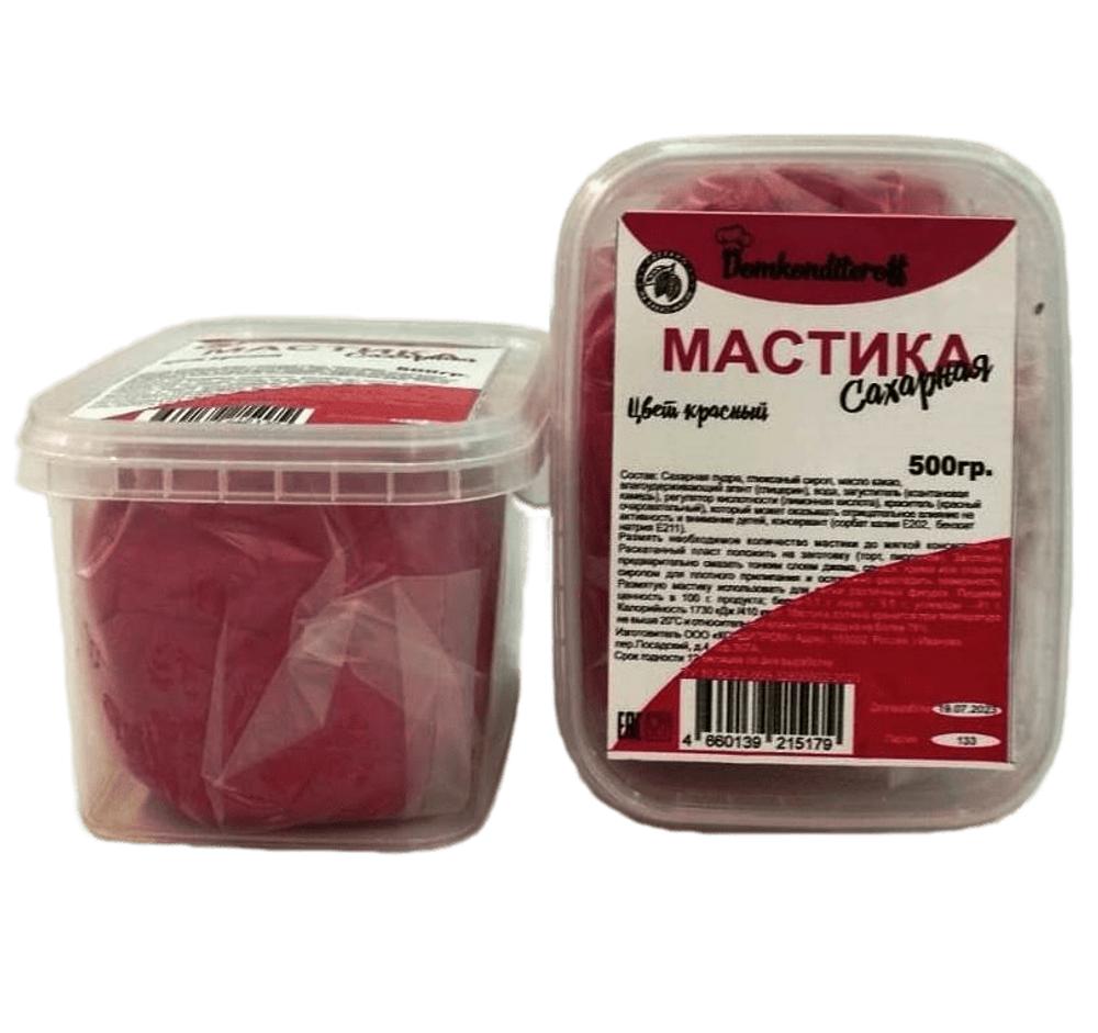Мастика на какао масле Domkonditeroff 0.5 кг КРАСНАЯ