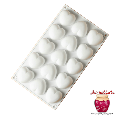 Форма для муссовых десертов и выпечки "Сердца", 29,8*17,3*2,5 см, 15 ячеек