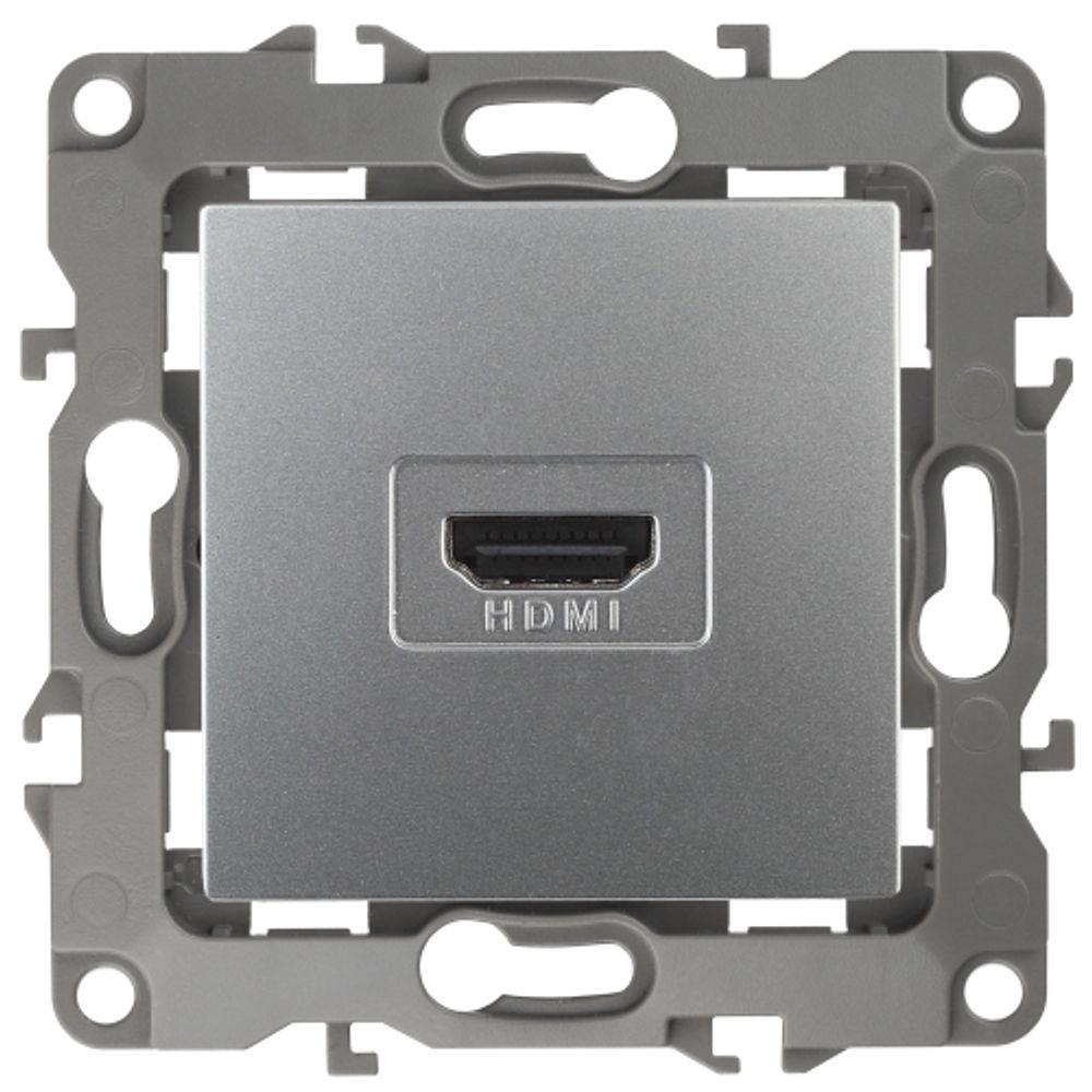 12-3114-03 ЭРА Розетка HDMI, IP20, Эра12, алюминий | ЭРА 12 Алюминий