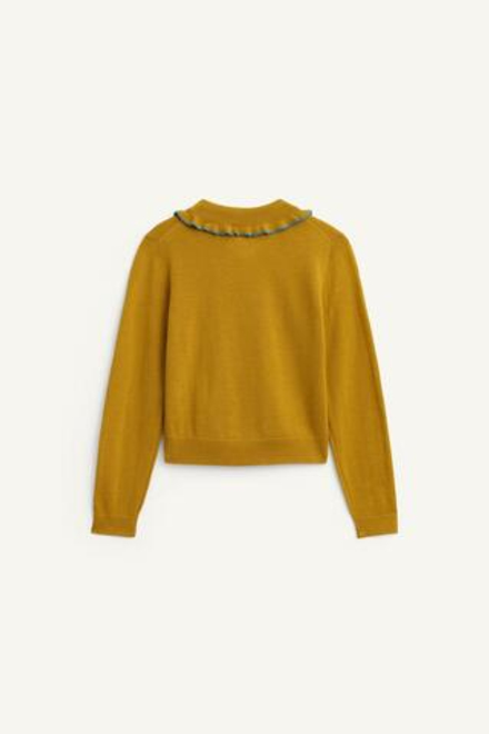 ZARA КАРДИГАН ИЗ 100% ШЕРСТИ, ГОРЧИЧНЫЙ