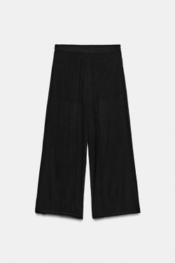 ZARA БРЮКИ ПРЯМОГО КРОЯ ИЗ СТРУЯЩЕЙСЯ ТКАНИ, ЧЕРНЫЙ