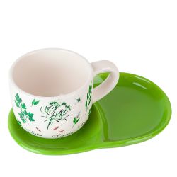 Набор для завтрака: чашка и блюдце " " 23*15*10,5см. v=500мл. (керамика)