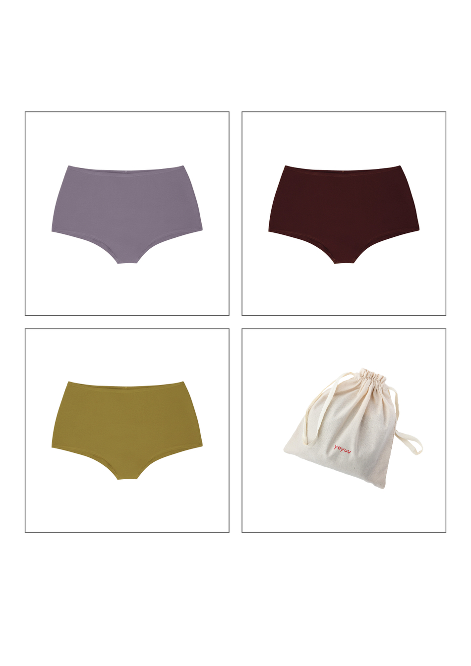 Набор из 3 трусов в хлопковом мешочке