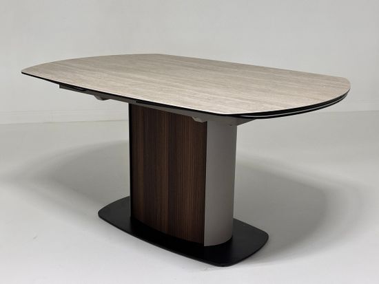 Стол DAGFINN 150 TL-314 поворотная система раскладки, исп. керамика на стекле / Кофе/ Орех