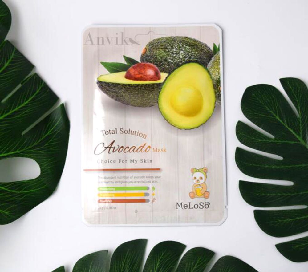 MeLoSo. Тканевая маска с авокадо Total Solution Avocado Mask
