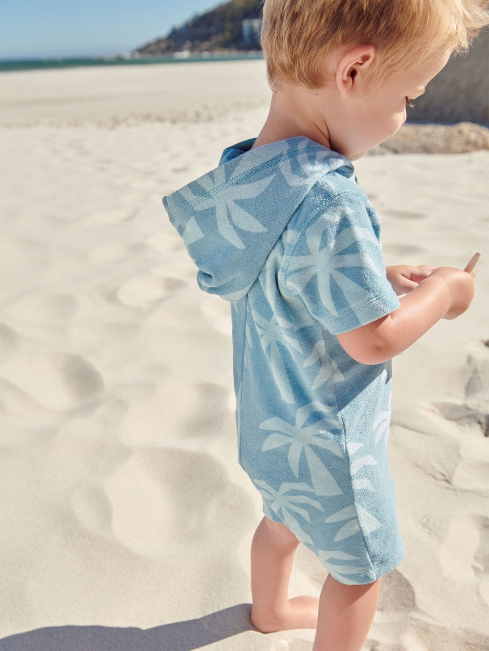 Комбинезон махровый пляжный для мальчика Next E22-918, Голубой