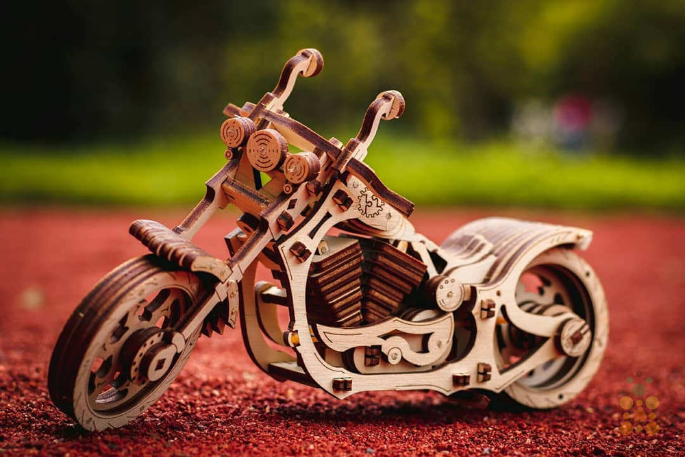 Мотоцикл Крузер (Cruiser) (EWA) - Деревянный конструктор, сборная модель, 3D пазл