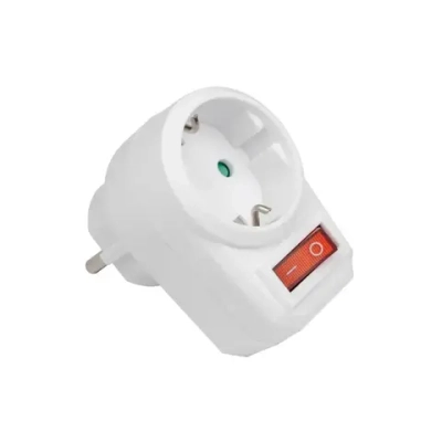 Переходник электрический JAZZway с выключателем AD-1GS