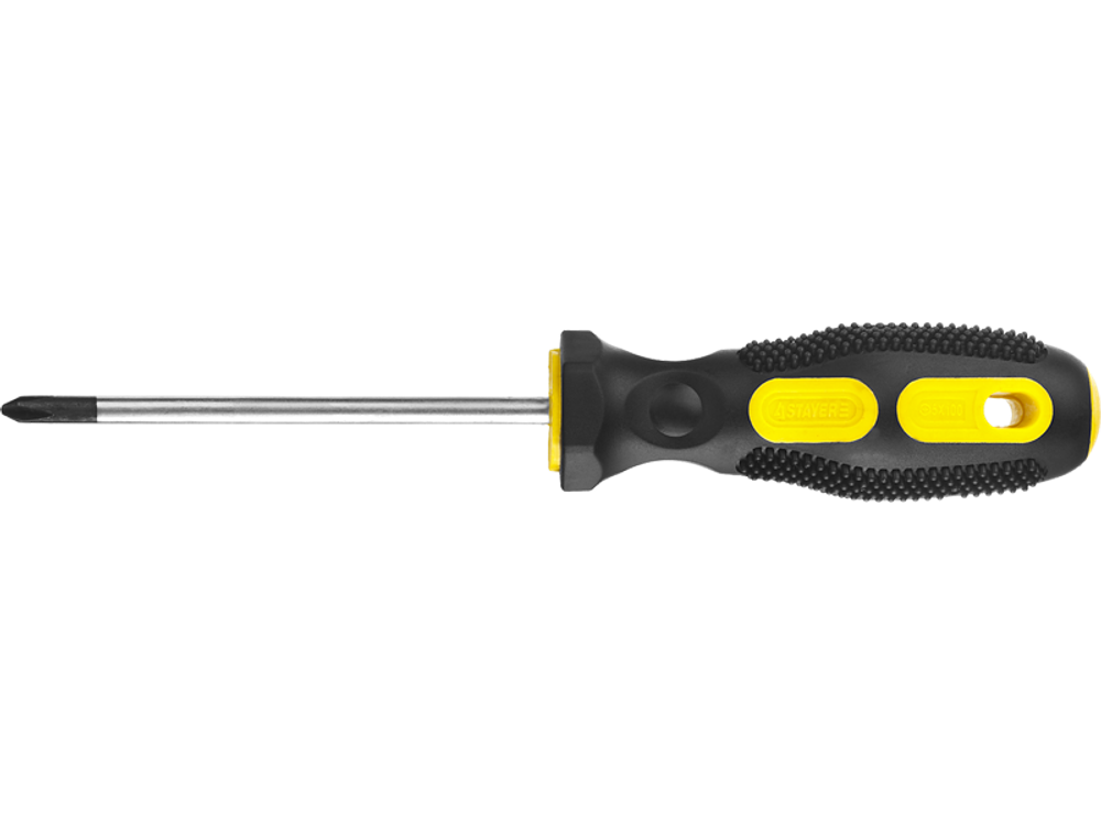 Отвертка STAYER "MASTER", двухкомпонентная рукоятка, магнитный наконечник, PH2х150мм (12шт)