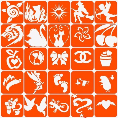 Набор трафаретов для блеск тату  №  4