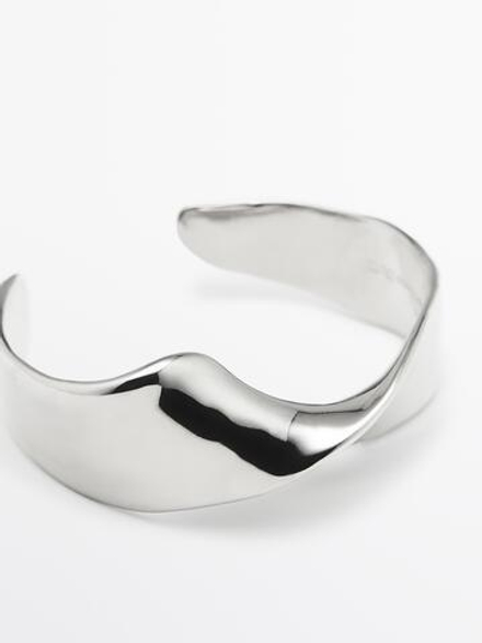 Massimo Dutti Широкий рельефный браслет, серебряный