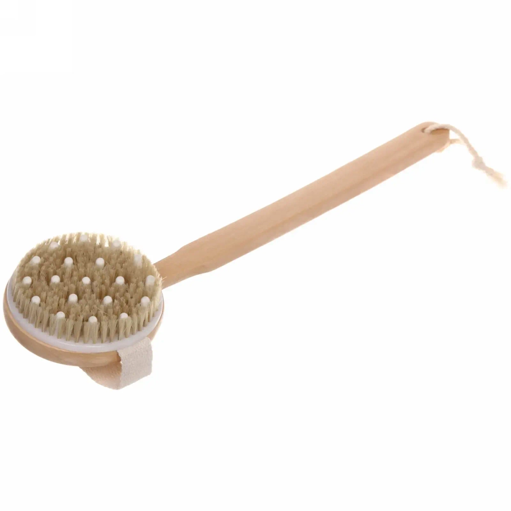 Щетка для тела массажная «BODY- Nice», Длина щетки 10см, ширина 11см, ручка петля 15*2,5см, съемная ручка 35*2,5см, щетина 1,5см(жесткая)