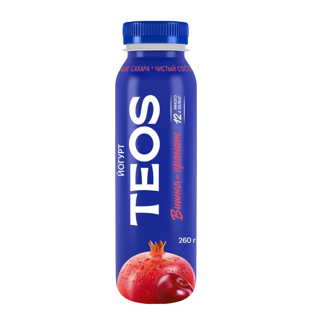 Йогурт "Теос Актив" 1,8%, Вишня-гранат 260гр