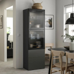 Книжный шкаф - BESTÅ/ BESTА IKEA/ БЕСТА/БЕСТО ИКЕА, 193х60 см, темно-серый