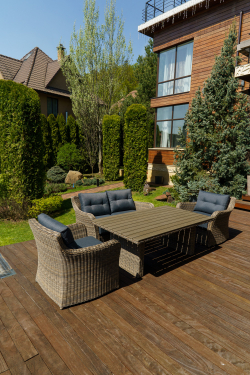 Набор мебели ВЕНЕЦИЯ из искусственного ротанга (цвет: коричневый/серый)