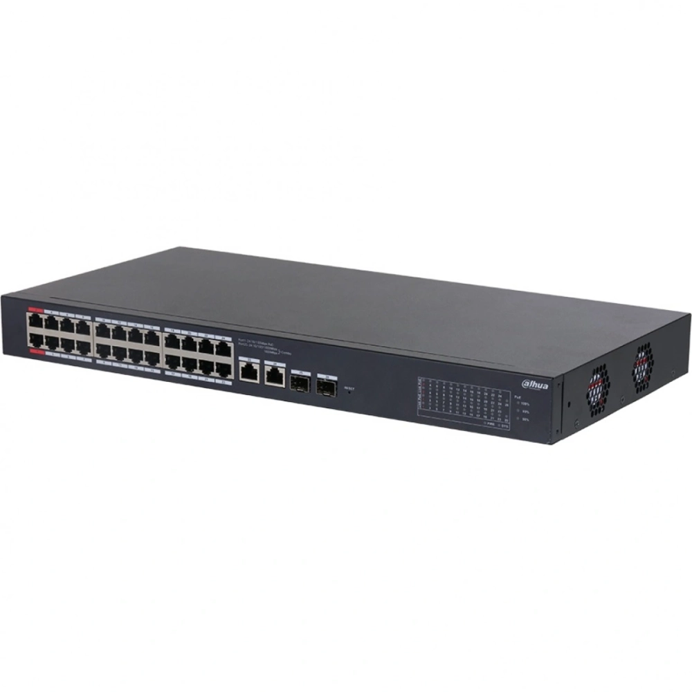 Коммутатор Dahua DH-CS4226-24ET-240 (L2) 24x100Мбит/с 2x1Гбит/с 2xКомбо(1000BASE-T/SFP) 240W управляемый