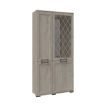 Гостиная София Шкаф с полками и витриной СШ-2 дуб крафт белый